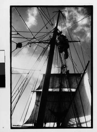 [Three 35mm Film Frames: South Seas: Cressida Sails, Mast, and Rigging]