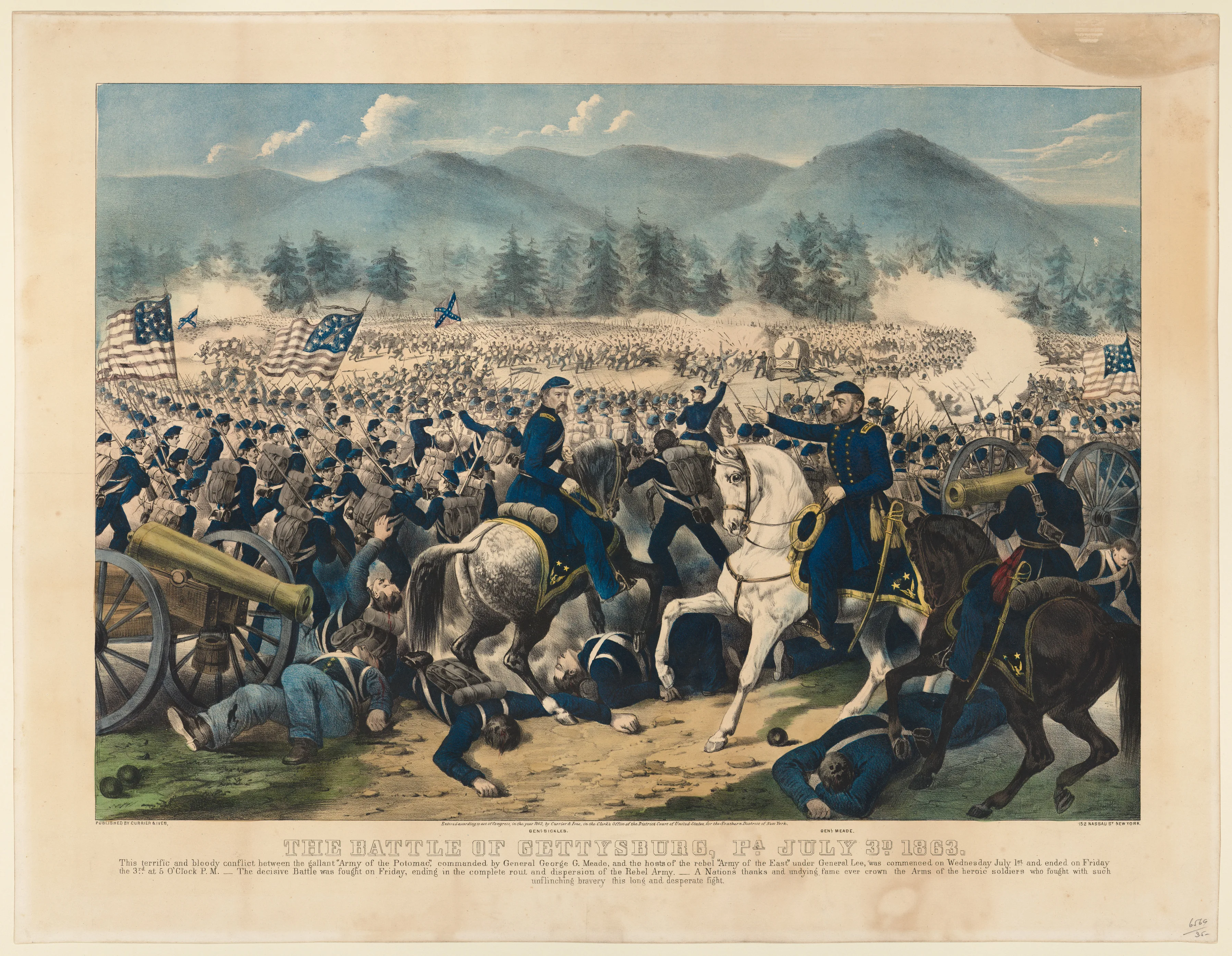 The Battle of Gettysburg, Pa., July 3rd, 1863 — Currier & Ives
