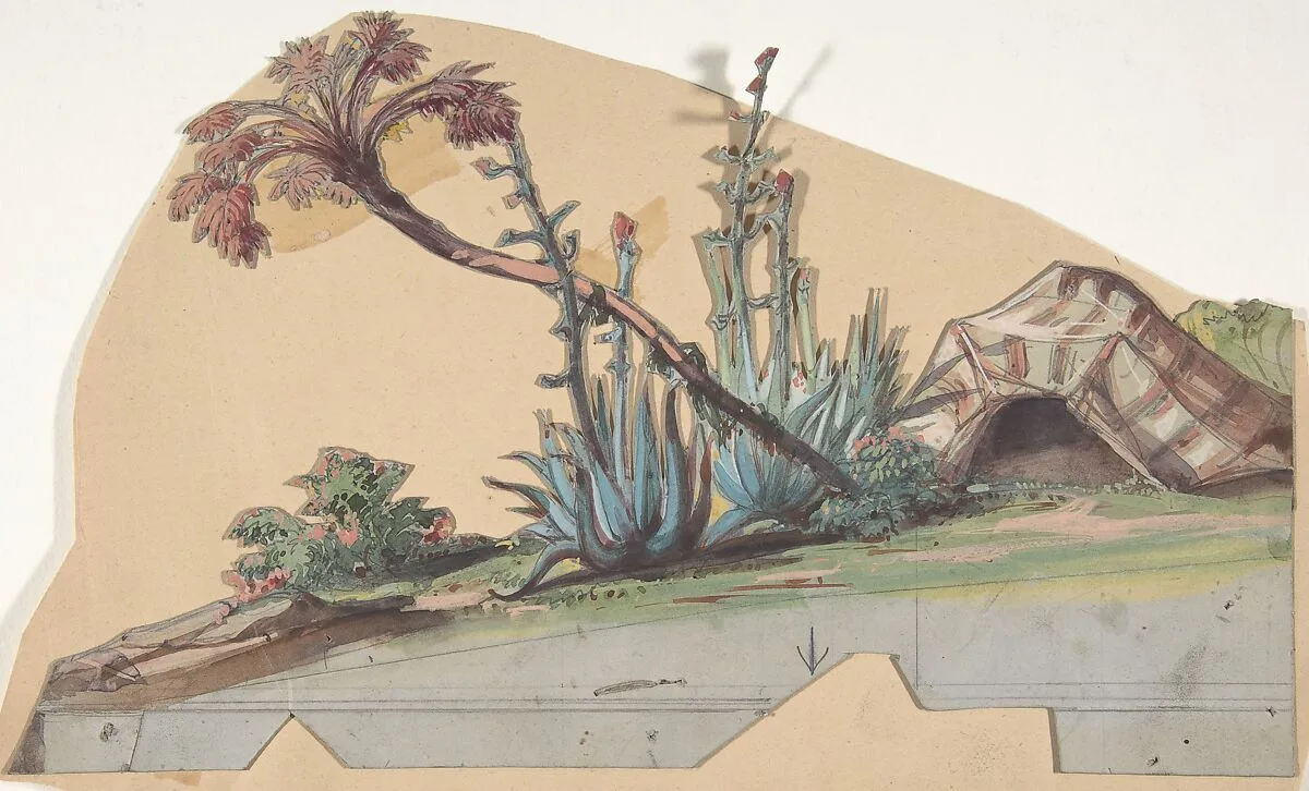 Design for a Stage Set at the Opéra, Paris — Eugène Cicéri