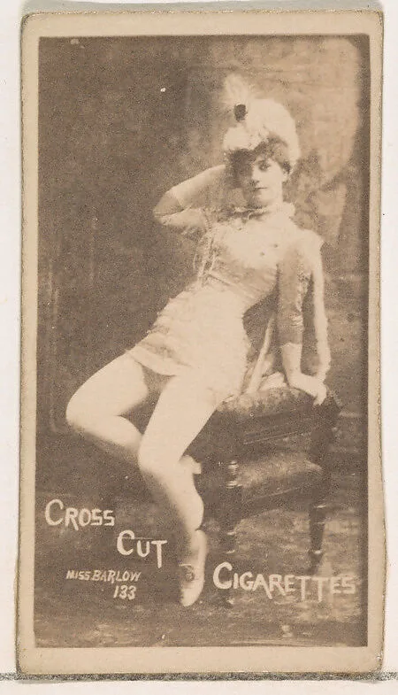 Card Number 133, Miss Barlow, from the Actors and Actresses series (N145-1) issued by Duke Sons & Co. to promote Cross Cut Cigarettes — W. Duke, Sons & Co.