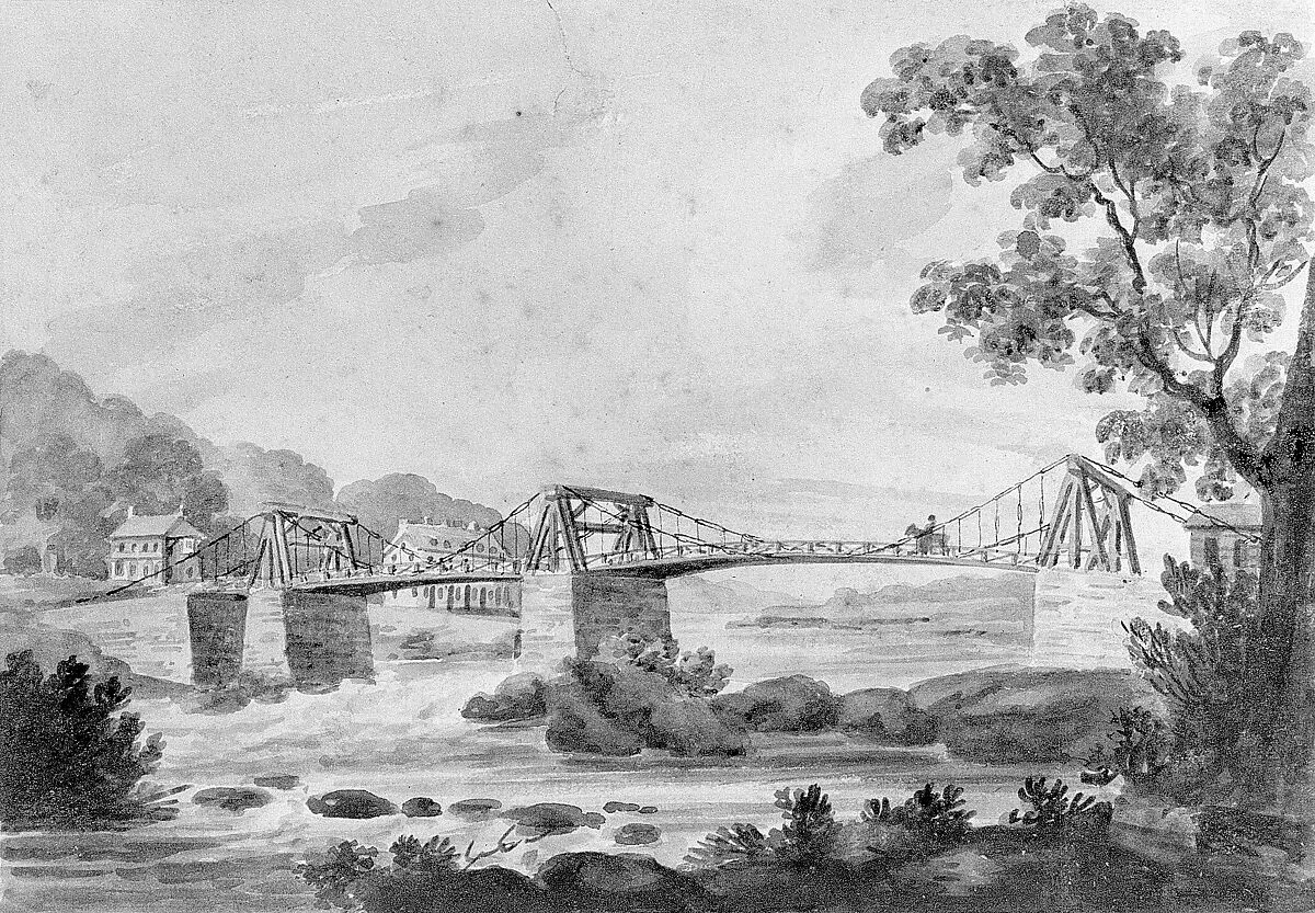 The Falls of the Schuylkill and Chain Bridge — Pavel Petrovich Svinin|Thomas Birch