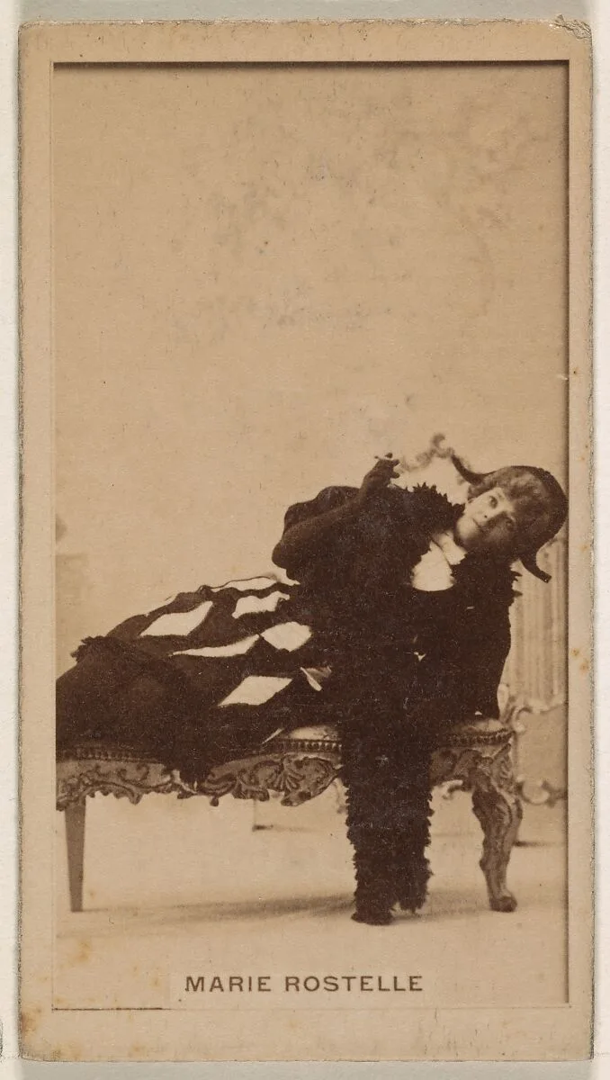 Marie Rostelle, from the Actresses series (N245) issued by Kinney Brothers to promote Sweet Caporal Cigarettes — Kinney Brothers Tobacco Company
