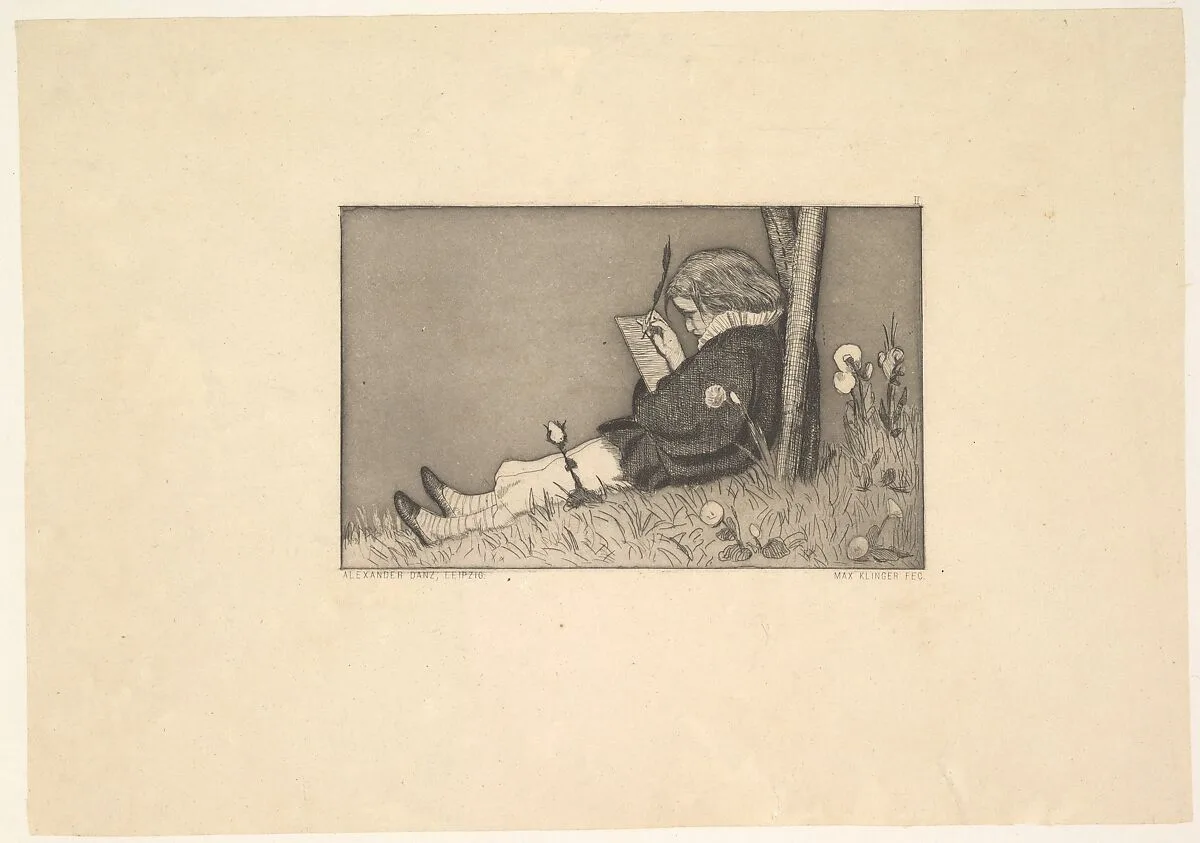 Malerische Zueignung, from the series Radierte Skizzen — Max Klinger
