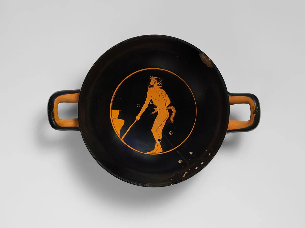 Terracotta kylix (drinking cup) — Euaion Painter