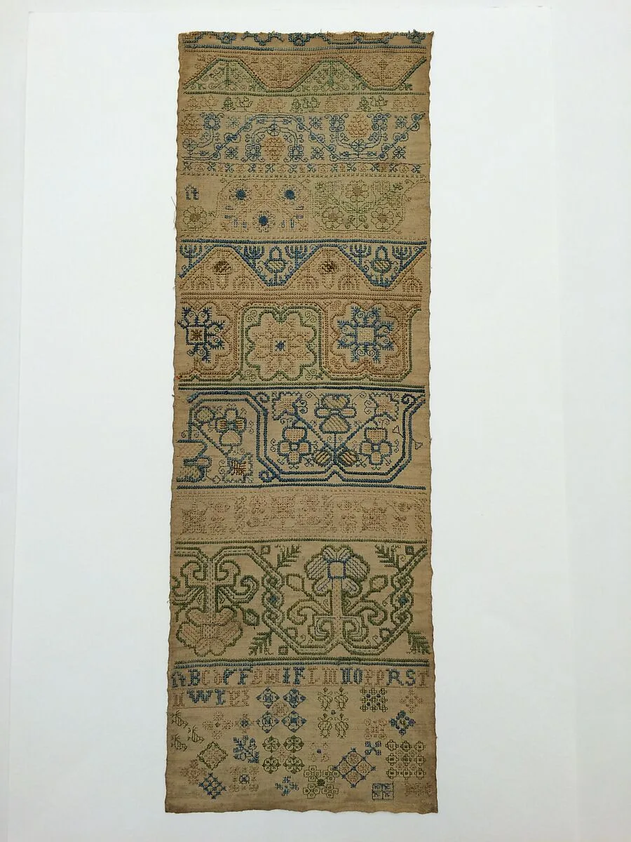 Embroidered band sampler — Unknown