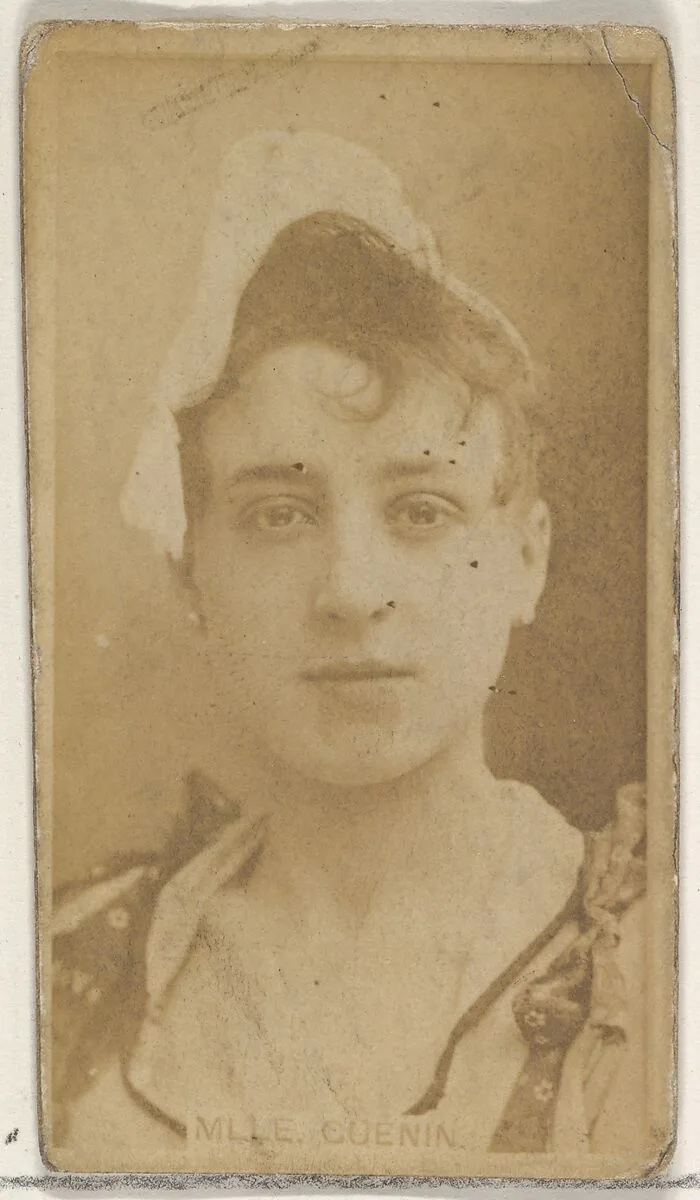 Mlle. Guenin, from the Actors and Actresses series (N45, Type 8) for Virginia Brights Cigarettes — Allen & Ginter