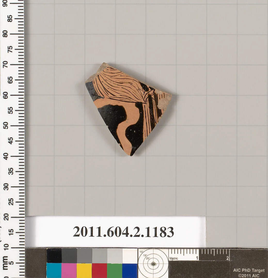 Terracotta fragment of a small, closed shape — Unknown