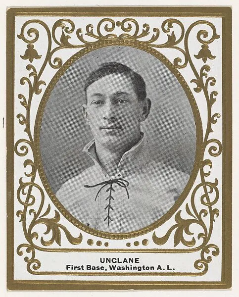 Unclane, 1st Base, Washington, American League, from the Baseball Players (Ramlys) series (T204) issued by the Mentor Company to promote Ramly and T.T.T. Turkish Cigarettes — Mentor Company, Boston|Carl Homer Studios, Boston
