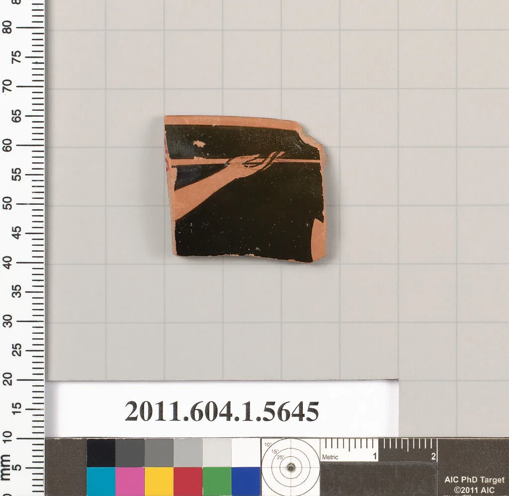 Terracotta rim fragment of a kylix (drinking cup) — Unknown