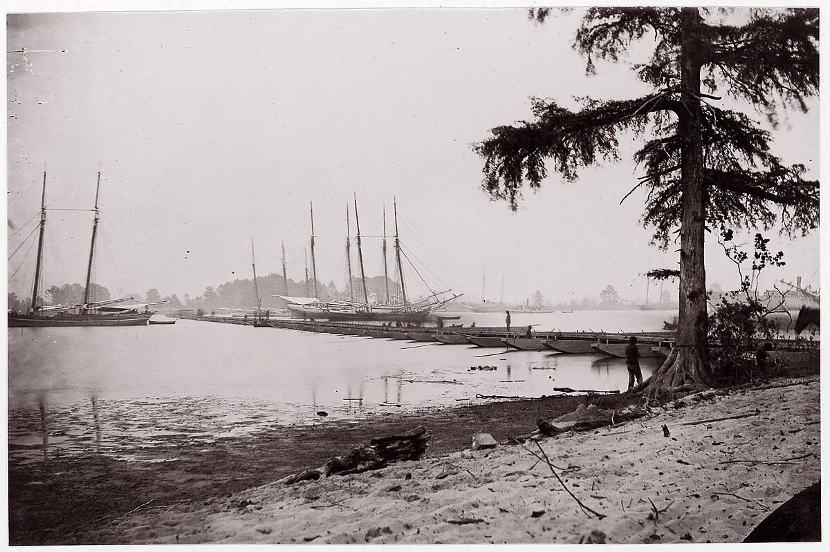 Pontoon Bridge, James River — Andrew Joseph Russell|Mathew B. Brady