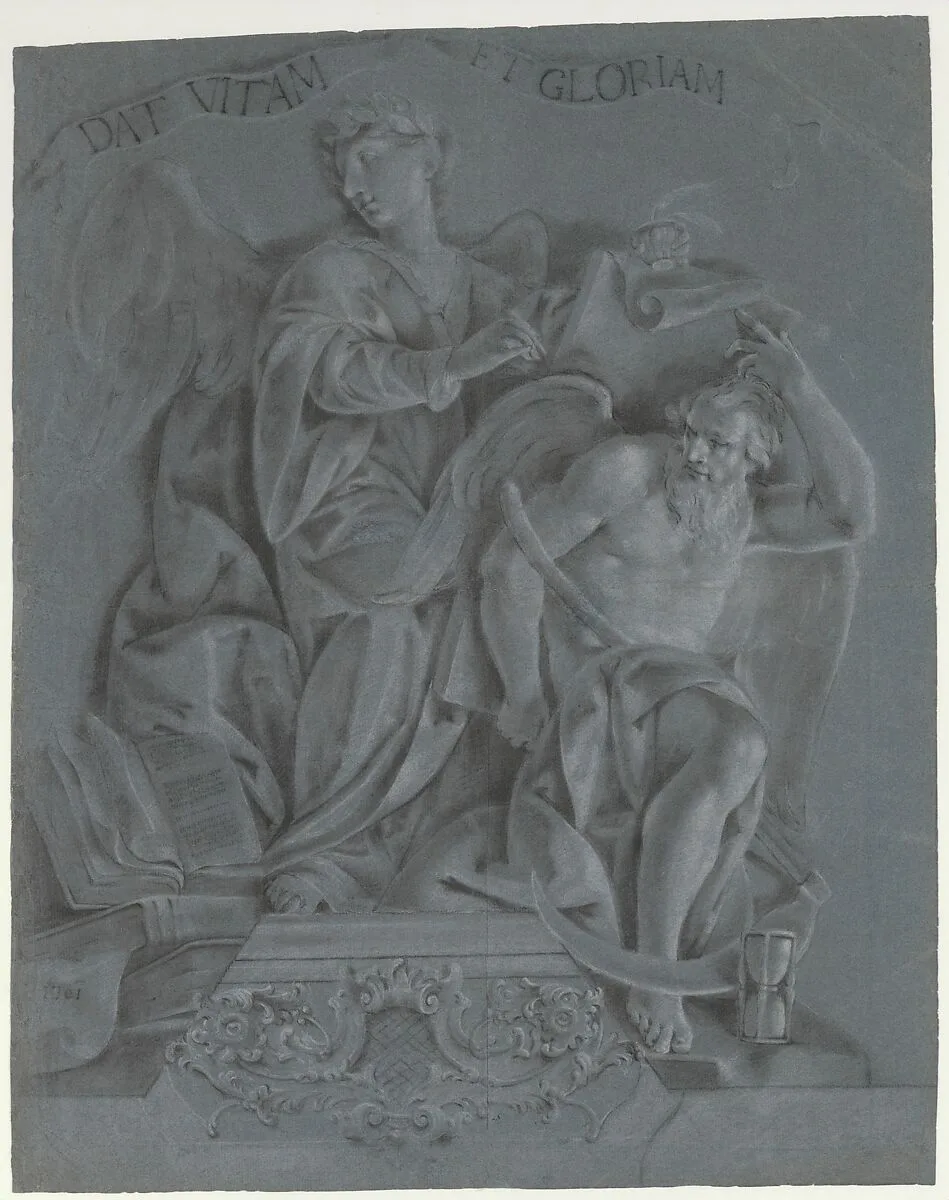 Allegory of History, with Time — Vittorio Maria Bigari