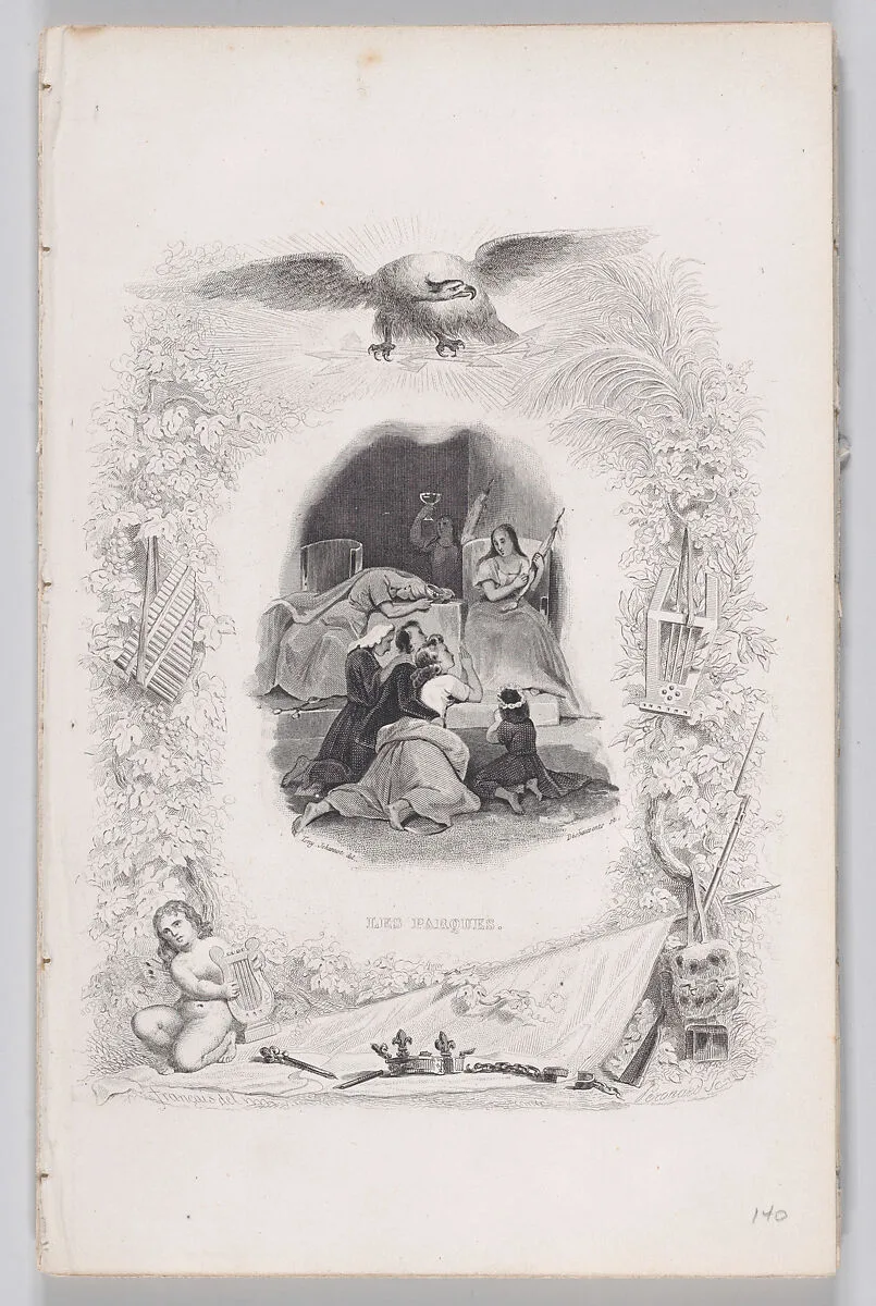 "The Fates" from The Songs of Béranger — Tony Johannot|Pierre Jean de Béranger|François-Louis Français|Fournier & Perrotin|Melchior Péronard|W. J. J. Déshauvents