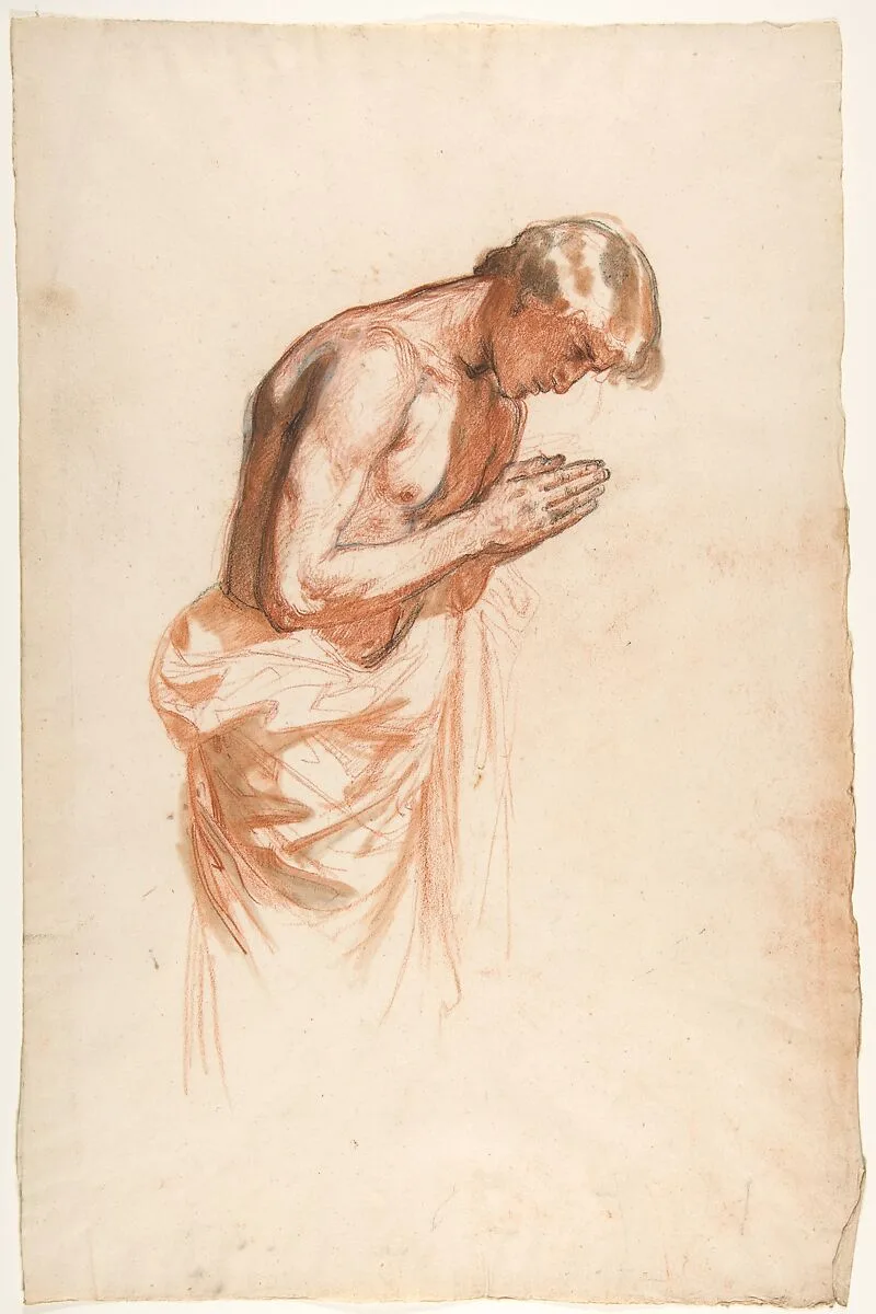 Study for Clovis (middle register; study for wall paintings in the Chapel of Saint Remi, Sainte-Clotilde, Paris, 1858) — Isidore Pils