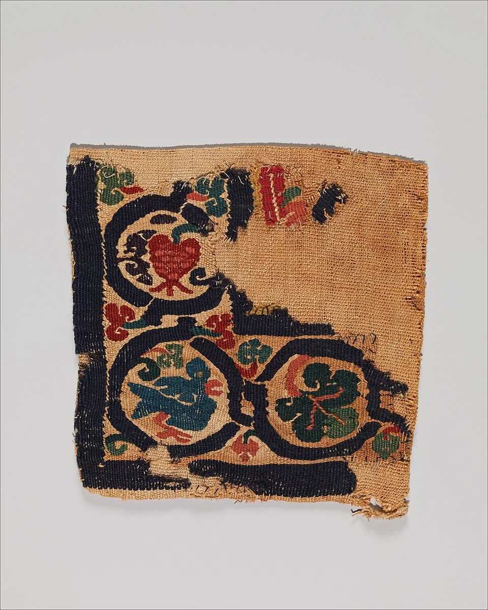 Fragment of a Tabula (Square) with Birds and Pomegranates in a Vine Scroll — Unknown