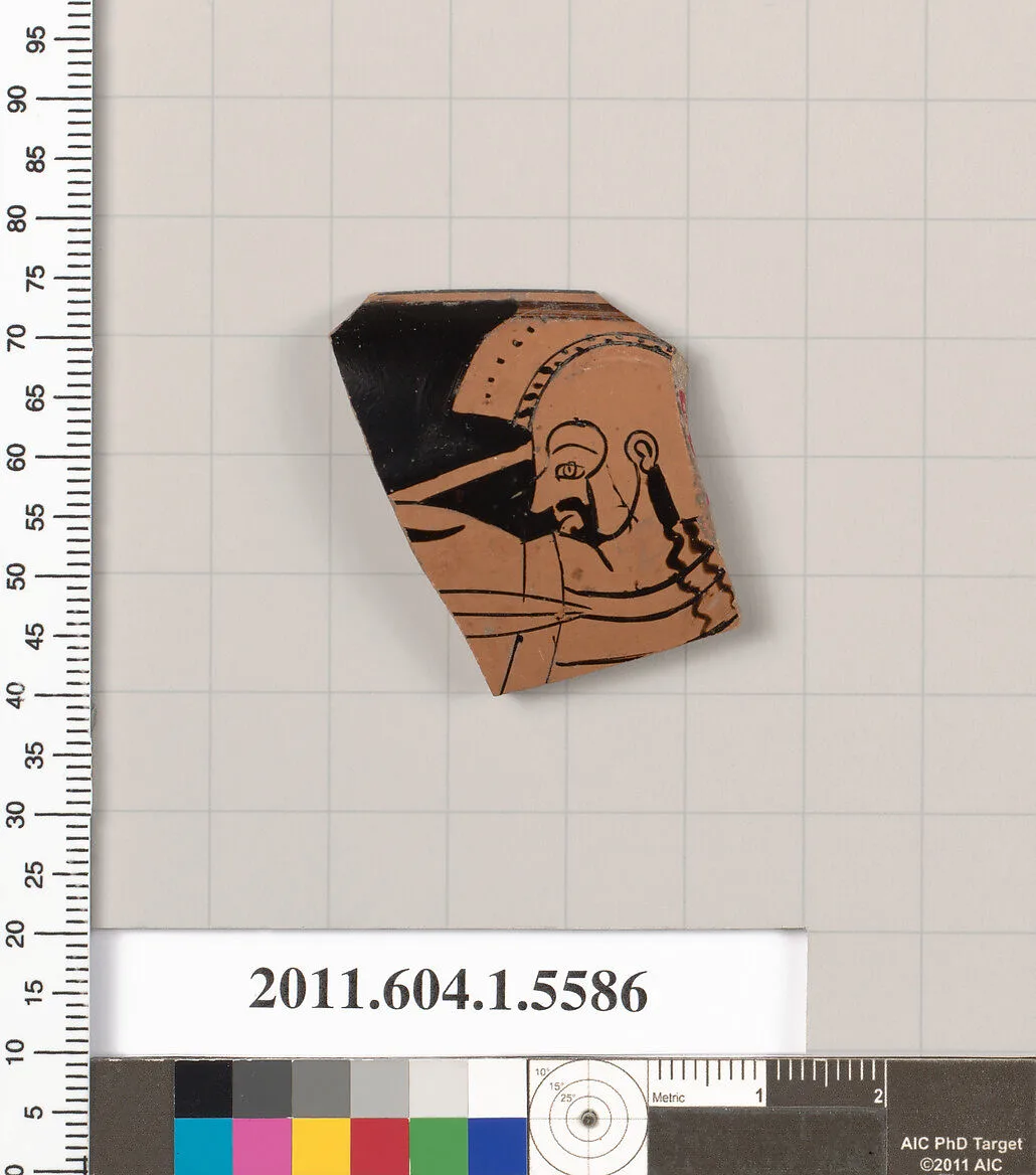 Terracotta rim fragment of a kylix (drinking cup) — Unknown