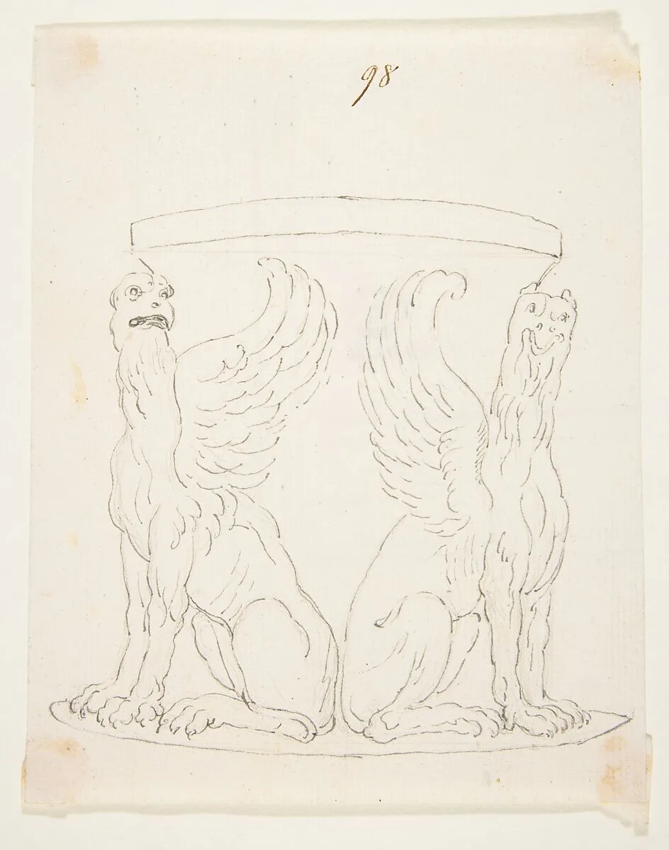 Design for a Vessel with Two Griffons — Anonymous, French, 18th century