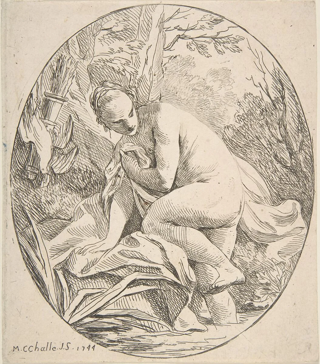 Diana at the Bath — Charles Michel Ange Challe
