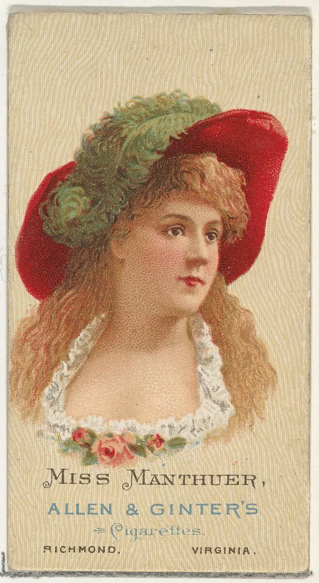 Miss Manthuer, from World's Beauties, Series 2 (N27) for Allen & Ginter Cigarettes — Lindner, Eddy & Claus|Allen & Ginter