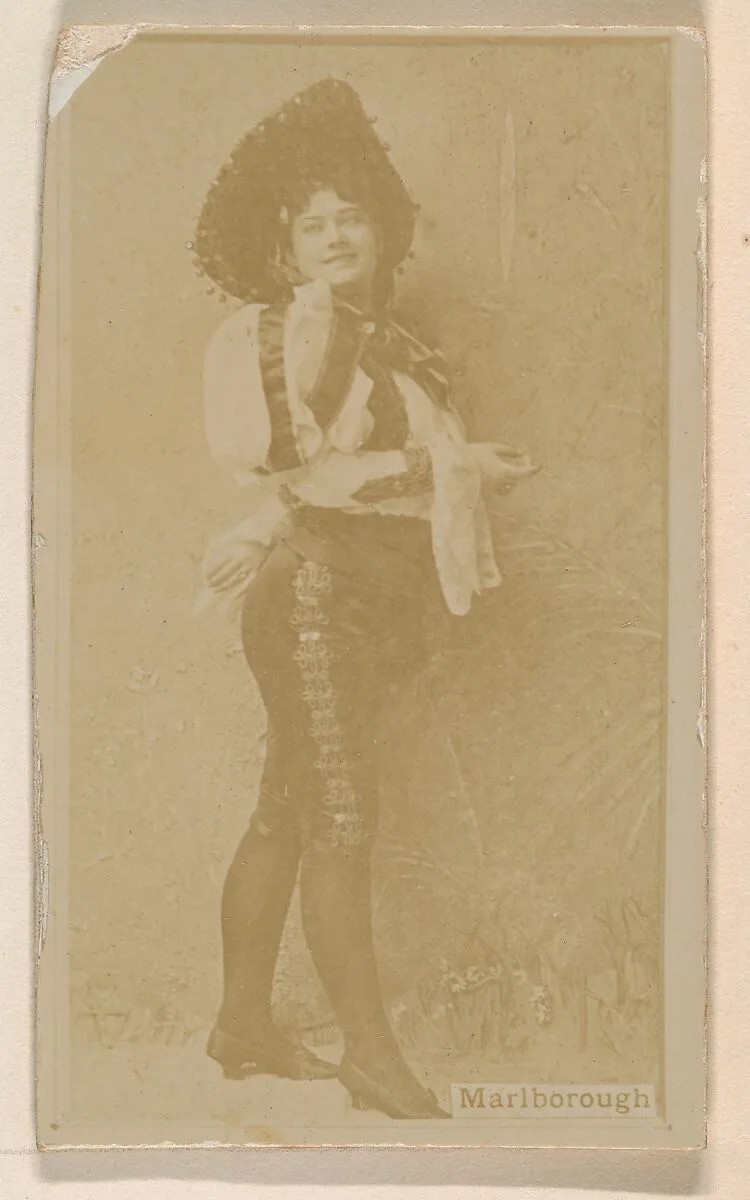 Miss Marlborough, from the Actresses series (N245) issued by Kinney Brothers to promote Sweet Caporal Cigarettes — Kinney Brothers Tobacco Company