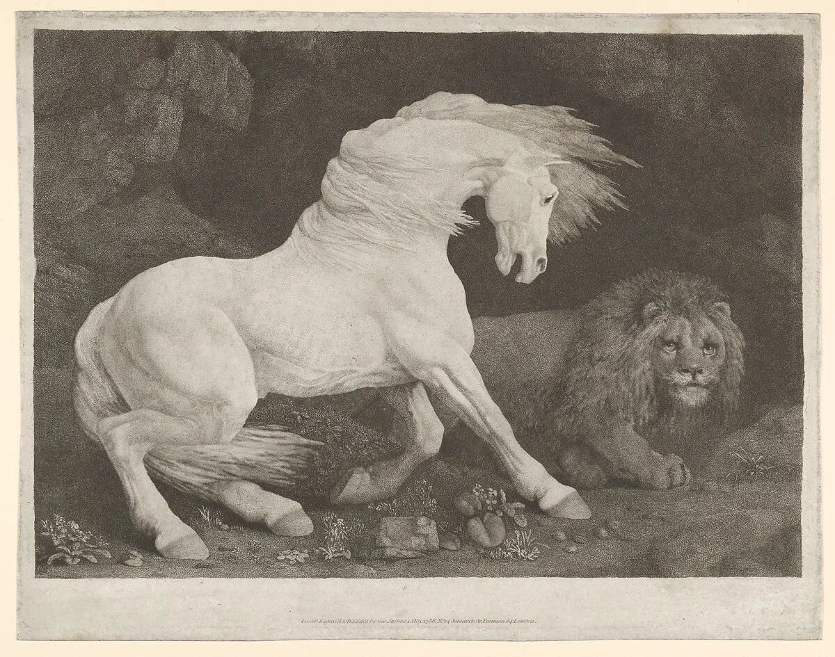 A Horse Affrighted at a Lion — George Stubbs
