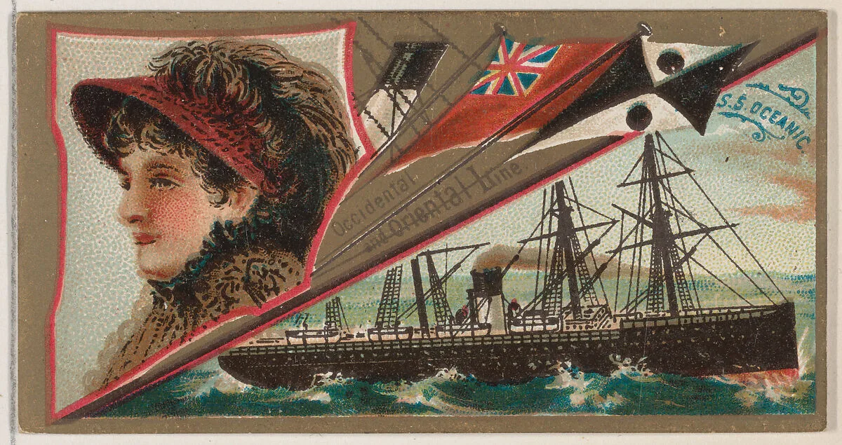 Steamship Oceanic, Occidental and Oriental Line, from the Ocean and River Steamers series (N83) for Duke brand cigarettes — W. Duke, Sons & Co.