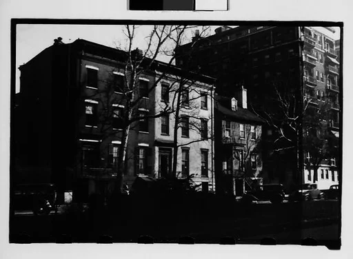 [Row of Houses on Street, From Across Mall, Savannah, Georgia]