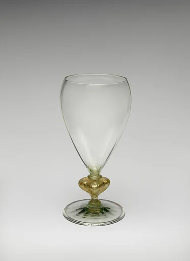 Vase with ovoid bowl and gold knop