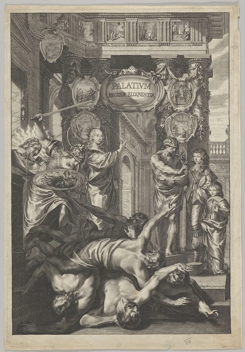 Allegorial Composition with Figures Working According to an Architectural Plan — Grégoire Huret