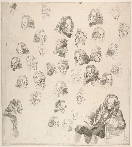 Sketches of Voltaire at Age Eighty-One
