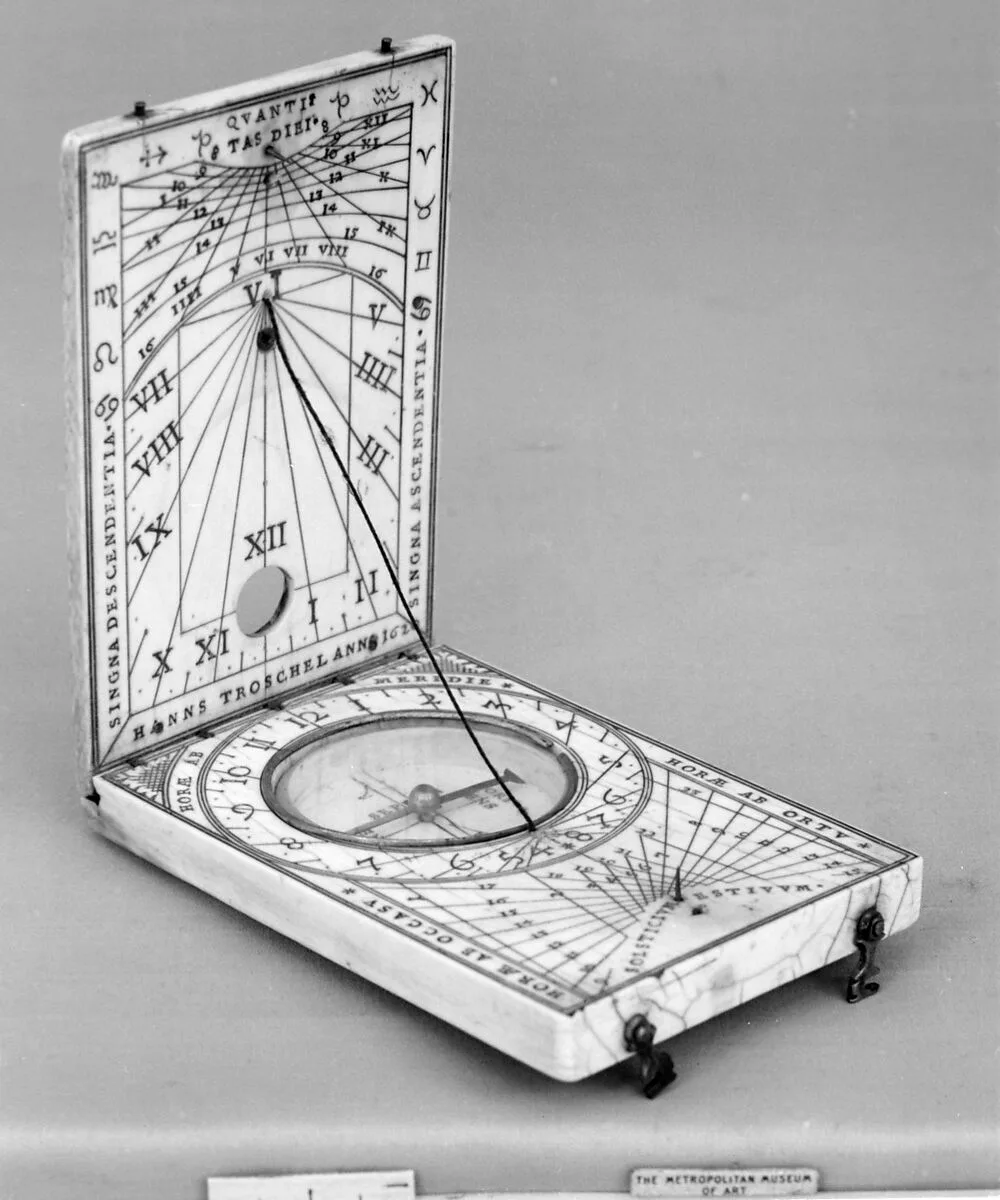 Portable diptych sundial — Hans Tröschel the Younger