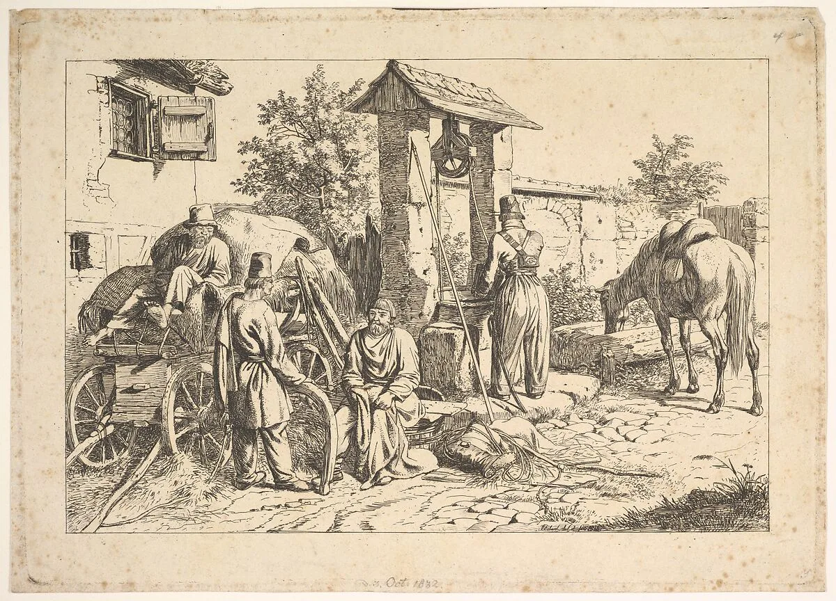 Cossack at the Well — Johann Christoph Erhard