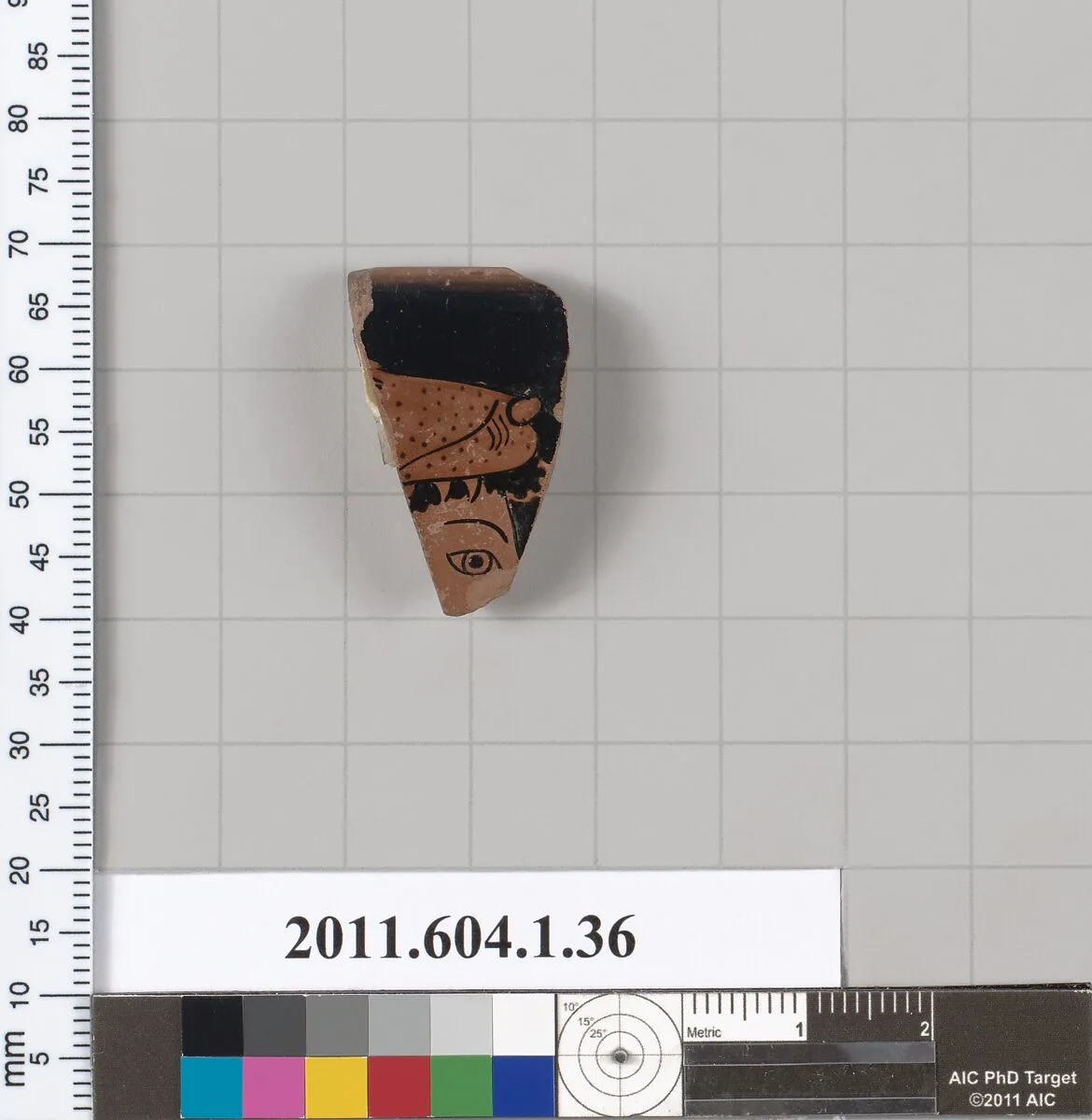 Terracotta rim fragment of a kylix (drinking cup) — Euphronios