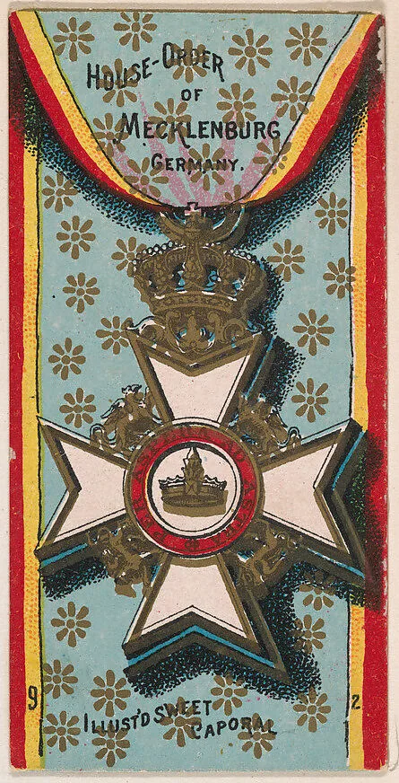 House Order of Mecklenburg, Germany, from the Military Series (N224) issued by Kinney Tobacco Company to promote Sweet Caporal Cigarettes — Kinney Brothers Tobacco Company