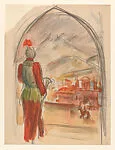 Preparatory sketch for paintings depicting the history of the Crown of the Andes — Gordon E. Paxson
