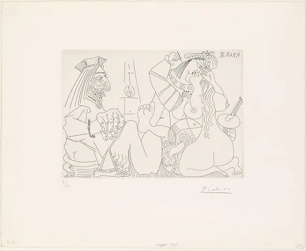 Raphael and the Fornarina XVII, from 347 Suite — Pablo Picasso|Aldo and Piero Crommelynck|Galerie Louise Leiris