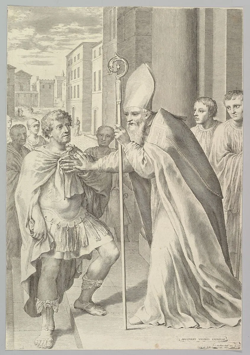 St. Ambrose, Archbishop of Milan, Turning Back Emperor Theodosius — Claude Mellan