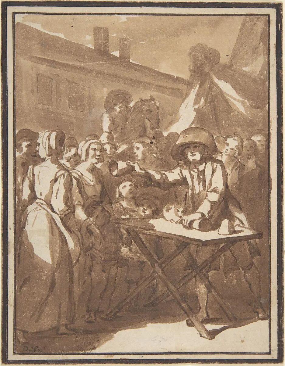Scene at a Fair: A Magician — Anonymous, French, 18th century
