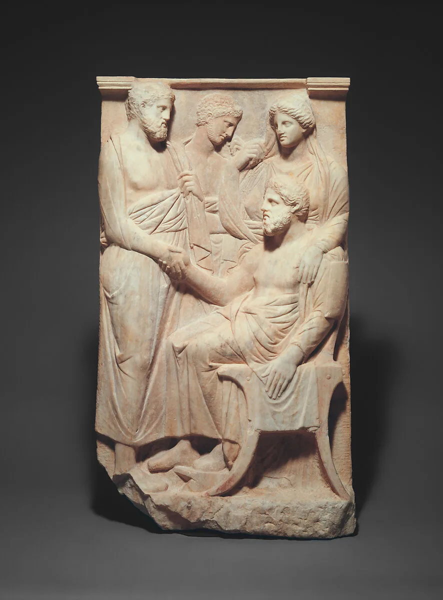 Marble stele (grave marker) of a man — Unknown