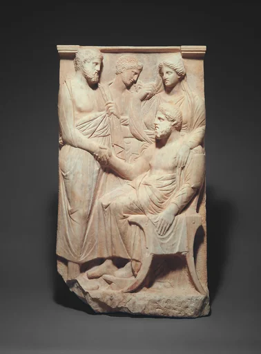 Marble stele (grave marker) of a man