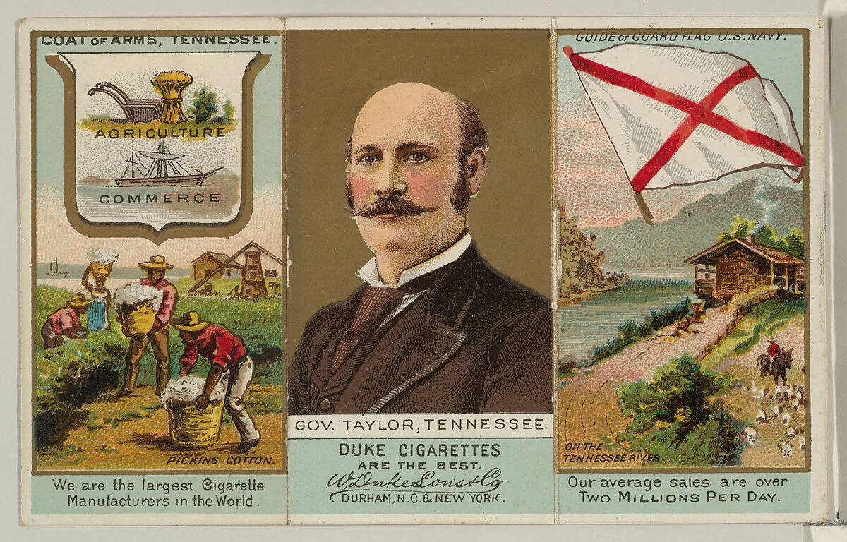 Governor Taylor, Tennessee, from "Governors, Arms, Etc." series (N133-2), issued by Duke Sons & Co. — W. Duke, Sons & Co.