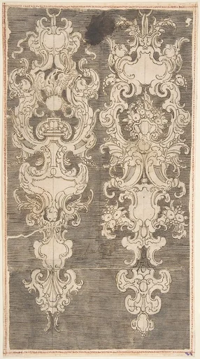Two Designs for Wall Decorations on a Hatched Ground