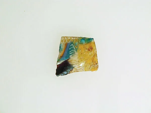Glass short strip mosaic bowl fragment — Unknown