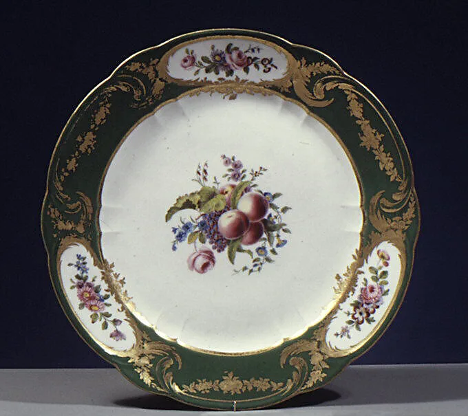 Plate (assiette à palmes) (1 of 102) (part of a service) — Sèvres Manufactory|Michel-Barnabé Chauvaux|François-Marie Barrat
