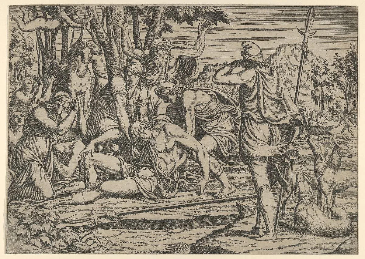 Death of Adonis — Léon Davent|Luca Penni