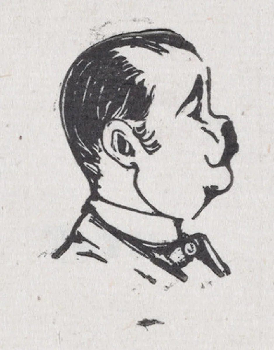 A profile of a man looking to the right with a dark mustache — José Guadalupe Posada