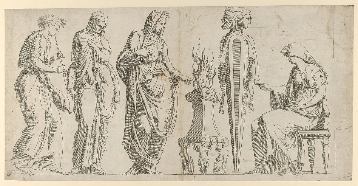 A Sacrifice — Léon Davent|Francesco Primaticcio