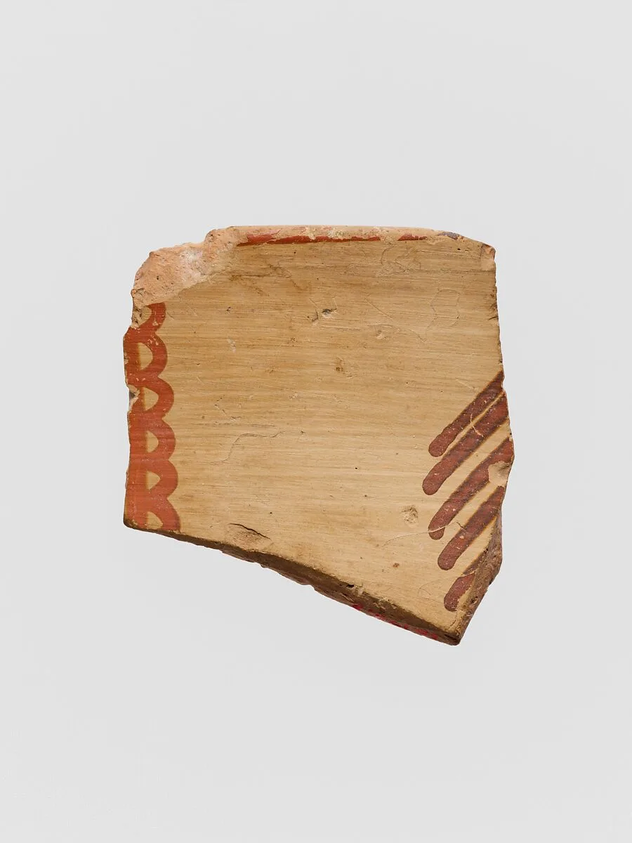 Terracotta rim fragment with curvilinear motifs — Unknown