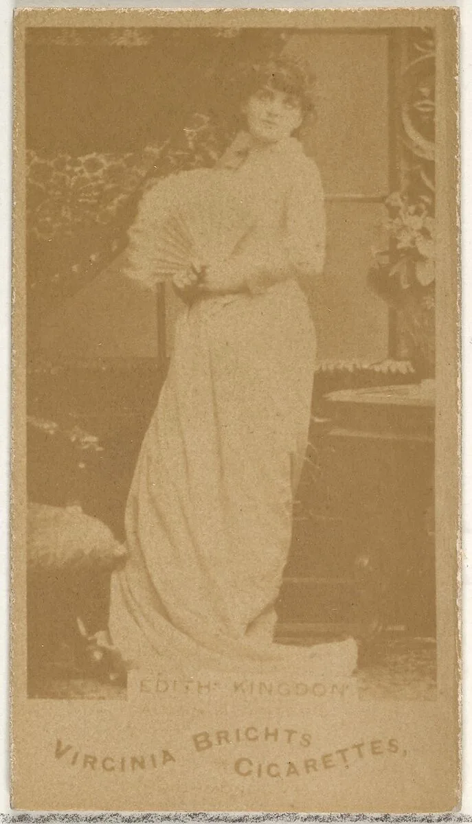 Edith Kingdon, from the Actors and Actresses series (N45, Type 1) for Virginia Brights Cigarettes — Allen & Ginter