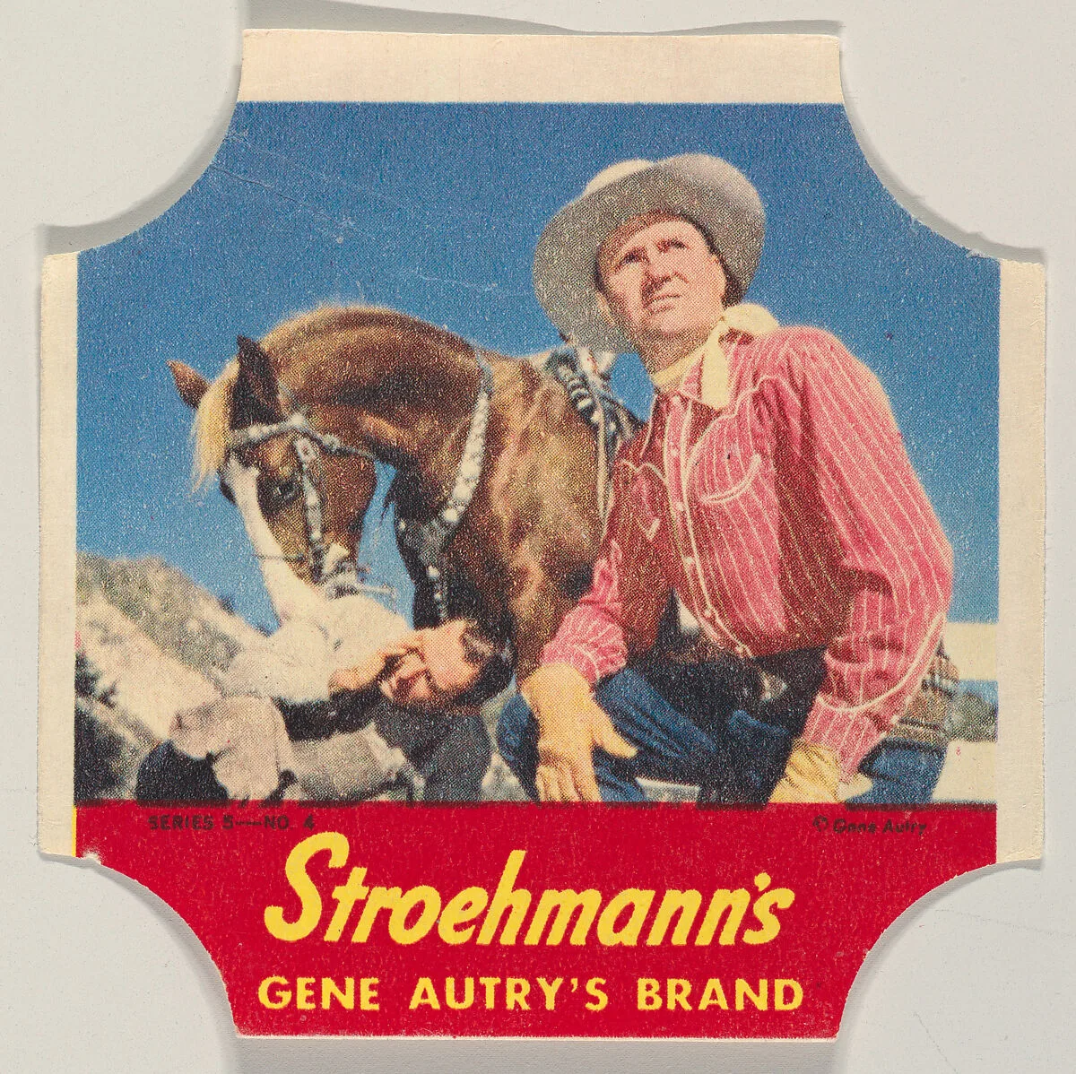 Gene Autry's Brand, Series 5, No. 4, from the Gene Autry's Brand bread end labels series (D290-7) issued by Stroehmann Bread Company — Stroehmann Bread Company