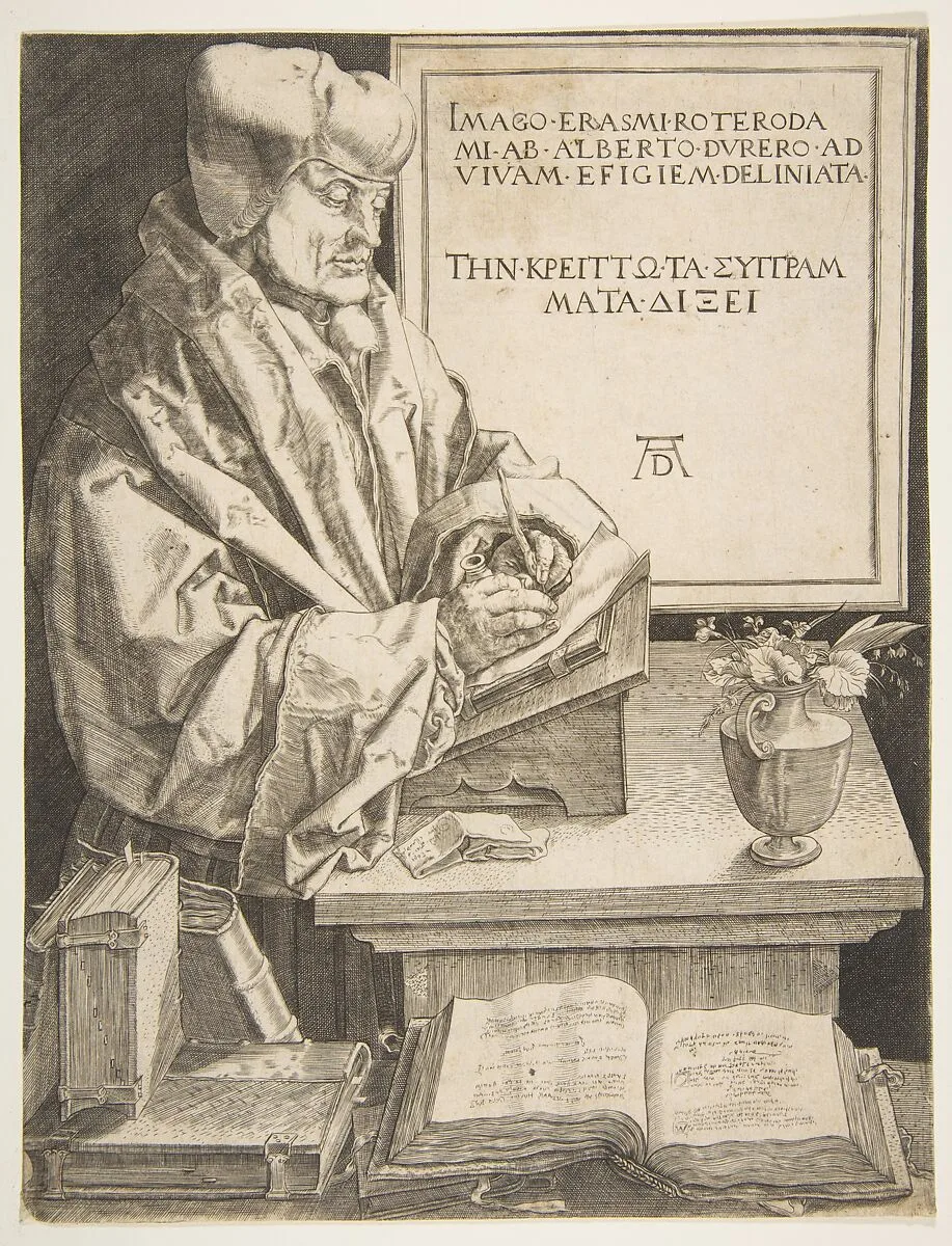 Erasmus of Rotterdam (copy) — Albrecht Dürer|Desiderius Erasmus of Rotterdam|Anonymous, German, 16th century